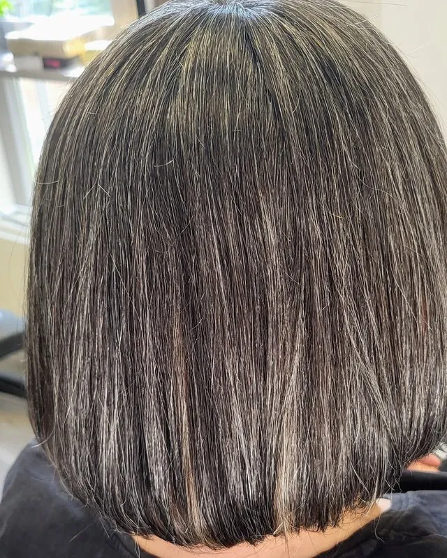 After — full, natural crown coverage with a Volume Part Deluxe topper
